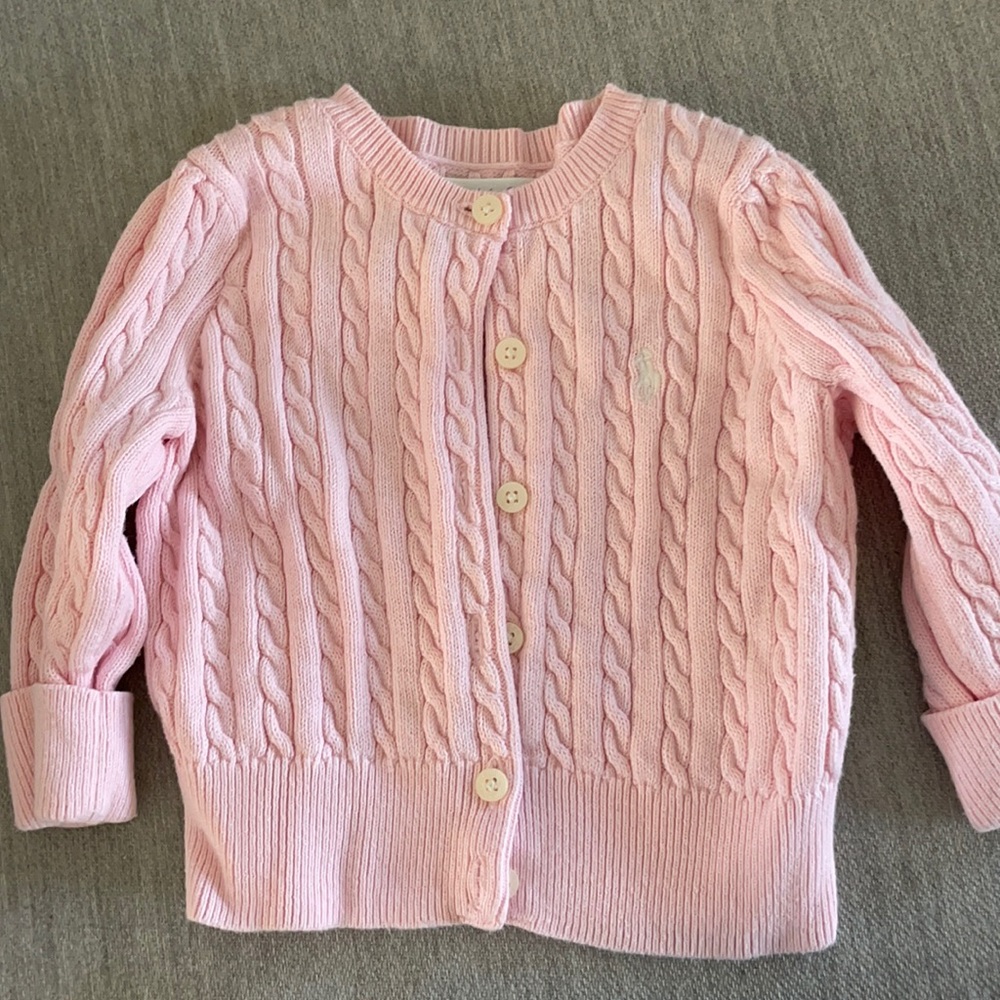 Ralph Lauren pink button down cardigan